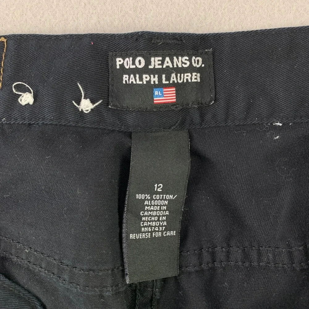Ralph Lauren Polo Jeans Co Pants Womens 12 Black Denim Straight Leg Cotton
